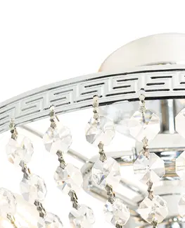 Stropni svitidla Klasické stropní ocelové svítidlo s křišťálovým 3-světlem - Mondrian