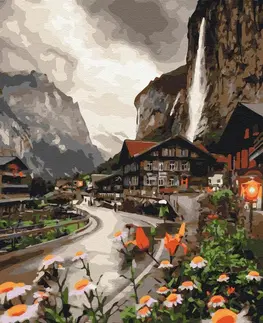 Města Malování podle čísel pro dospělé malebné Švýcarsko