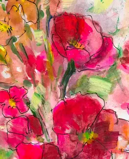 Obrazy květů Obraz malované květinové zátiší