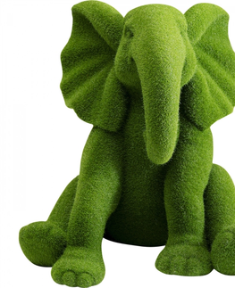 Sošky exotických zvířat KARE Design Soška Slon zelený 18 cm