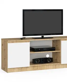 TV stolky Ak furniture TV stolek Beron 140 cm dub artisan/bílý