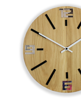Hodiny ModernClock Nástěnné hodiny Sheen Wood hnědo-černé