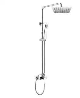 Koupelnové baterie MEREO Viana sprchová baterie s talířovou hranatou slim sprchou, nerez CBE60104SD