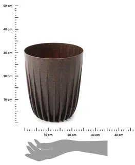 Květináče a truhlíky DekorStyle Květináč STRIPPED ECO VI 25 cm kávově hnědý