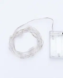 LED osvětlení na baterie DecoLED LED světelný řetěz na baterie - s vločkami, 20 diod, 2,3 m
