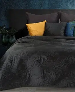 Jednobarevné přehozy na postel Kvalitní prošívaný přehoz v černé barvě