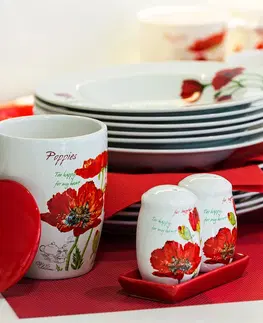 Mísy a misky Banquet Keramická dóza s klip uzávěrem Red Poppy, 600 ml