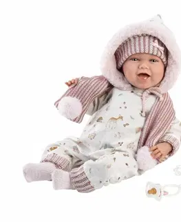 Hračky panenky LLORENS - 74030 NEW BORN - realistická panenka miminko se zvuky a měkkým látkovým tělem - 42