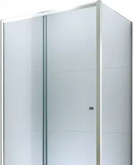 Sprchové vaničky MEXEN/S Apia obdélníkový sprchový kout 140x80 cm, transparent, chrom + vanička 840-140-080-01-00-4010