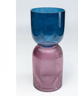 Skleněné vázy KARE Design Modro-fialová skleněná váza Marvelous Duo 40cm