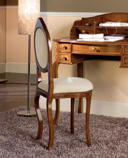Designové a luxusní židle do pracovny a kanceláře Estila Luxusní rustikální pracovní židle Kale z masivního dřeva v hnědé barvě s čalouněným potahem 96 cm