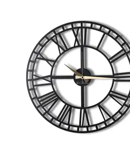 Hodiny Wallity Dekorativní nástěnné hodiny Reedo 50 cm černé