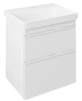 Koupelnový nábytek SAPHO SITIA umyvadlová skříňka 56,4x70x43,4cm, 2xzásuvka, bílá mat