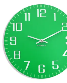 Nástěnné hodiny Zelené hodiny na zeď s tichým chodem