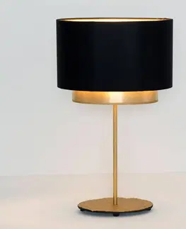 Světla na parapety Holländer Stolní lampa Mattia, ovál, dvojitá, černá/zlatá