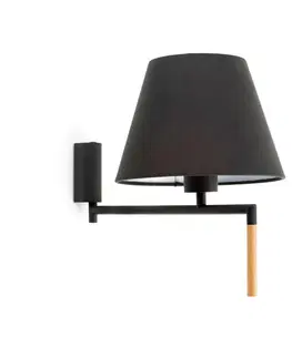 Nástěnná svítidla s látkovým stínítkem FARO RON nástěnná lampa, tmavě šedá/černá