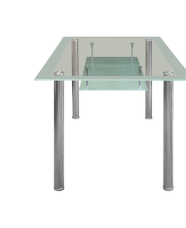 Jídelní stoly Jídelní stůl PATKAI, chrom + sklo