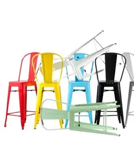 Výprodej nábytku skladem ArtD Barová židle Paris Back inspirovaná Tolix | žlutá
