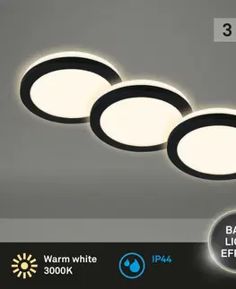 Bodovky do podhledu na 230V BRILONER LED vestavná svítidla, pr.8,4 cm, 3x LED, 3 W, 350 lm, černá IP44 BRI 7055-035