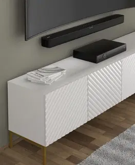TV stolky ARTBm Tv stolek SURF 200 | 4D Provedení: Černý mat / zlaté nohy