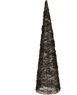 Vánoční dekorace Vánoční LED kužel Browee tmavě hnědá, 20 LED, 40 x 12 cm