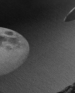 Černobílé obrazy Obraz skládané kameny v měsíčním světle v černobílém provedení