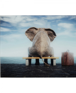 Skleněné obrazy KARE Design Skleněný obraz Elephant Journey 60x40cm