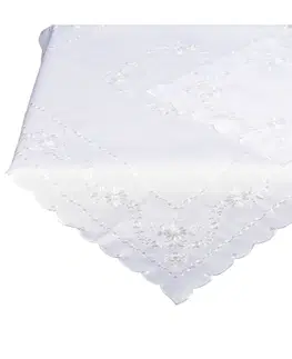 Ubrusy Ubrus celoroční, Aneta vyšívaný, bílý 40 x 90 cm