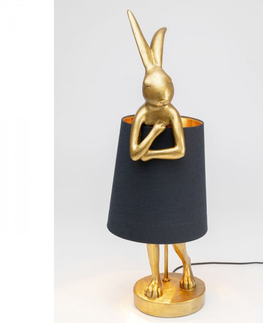 Designové stolní lampy a lampičky KARE Design Stolní lampa Animal Rabbit - zlatočerná, 68cm
