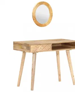 Noční stolky Toaletní stolek se zrcadlem mangovníkové dřevo Dekorhome