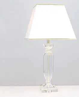 Stolní lampy Orion Stolní lampa Pokal s křišťálem zlatá/krémová