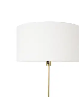 Stojaci lampy Stojací lampa nastavitelná zlatá se stínidlem bílá 50 cm - Parte