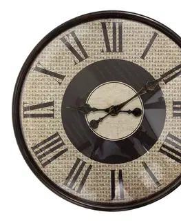 Hodiny Béžovohnědé nástěnné hodiny - Ø 50*6 cm / 1*AA Clayre & Eef 6KL0814