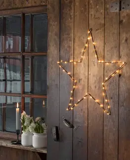 Vánoční vnitřní dekorace Konstsmide Christmas LED kovová hvězda s časovačem, měď