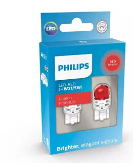 Autožárovky Philips LED W21/5W 12V 2.5/0.5W Ultinon Pro6000 Red Intense SI 2ks 11066RU60X2