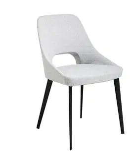 Luxusní jídelní židle Estila Stylová šedá židle Vita Naturale šedá s černými matnými nožičkami 81cm