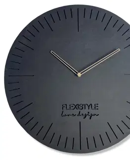 Nástěnné hodiny Luxusní kulaté hodiny na zeď 50 cm antracitové