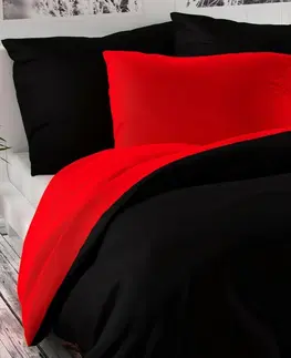 Povlečení Kvalitex Saténové povlečení Luxury Collection červená / černá, 240 x 200 cm, 2 ks 70 x 90 cm