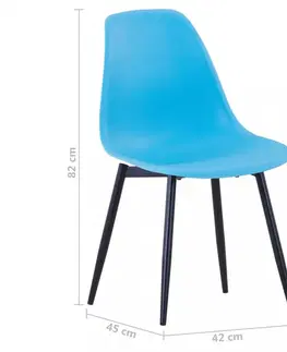 Židle Jídelní židle 6 ks plast / kov Dekorhome Bílá