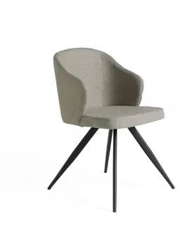 Luxusní jídelní židle Estila Designová jídelní židle Urbano s černými nožičkami šedá 82cm