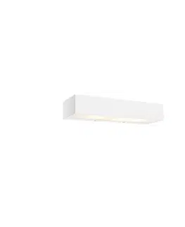 Nastenna svitidla Designová podlouhlá nástěnná lampa bílá 35 cm - Houx