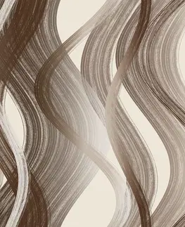 Závěsy Závěs dekorační nebo látka, New York Vlny, hnědý, 150 cm 150 cm