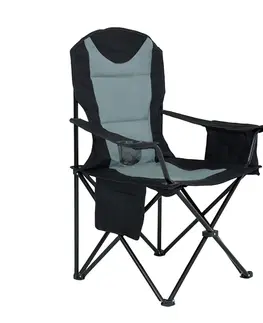 Zahradní židle a křesla Ak furniture Kempingová židle FOTYN černo-šedá