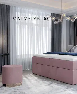 Postele Čalouněná postel VIVRE Boxsprings 140 x 200 cm Matt Velvet 63