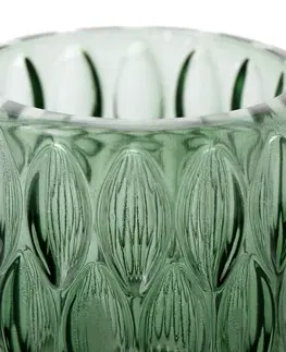 Svíčky AmeliaHome Svícen Vigo lahvově zelený, velikost 9*9,5