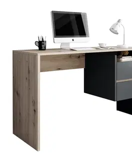 PC stoly PC stůl se zásuvkami TULIO Tempo Kondela Bílá / dub