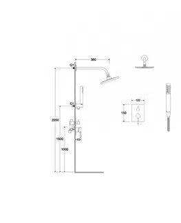 Sprchy a sprchové panely HOPA Podomítkový sprchový set SLIM DECCO/ILLUSION II Zlatá BABPDIIIZL
