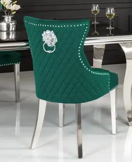 Jídelní sety Chesterfield jídelní židle 2 ks FRIXON Dekorhome Smaragdová