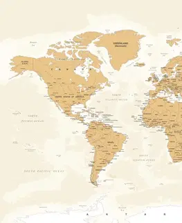 Obrazy mapy Obraz mapa světa s vintage nádechem