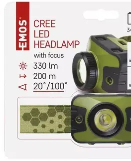 Svítilny EMOS LED čelovka CREE + RED LED s fokusem